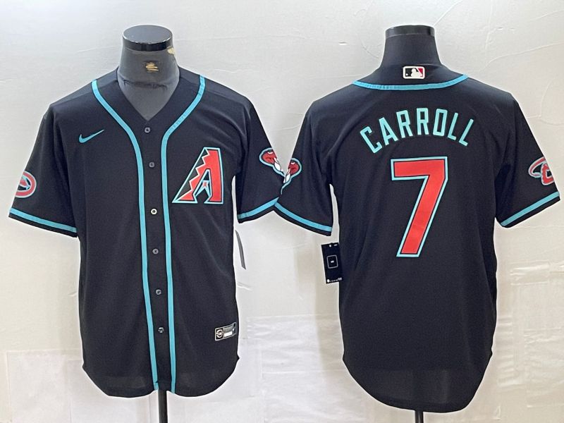 Men Arizona Diamondback #7 Carroll Black Game Nike 2024 MLB Jersey->customized mlb jersey->Custom Jersey